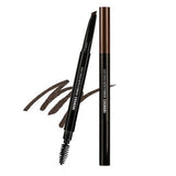 ProtoClinical k-beauty COSNORI Easy Draw Auto Eyebrow 0.3g (4 Colors) slim dark eyebrow pencil with matching light packaging on a white background