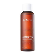 ProtoClinical k-beauty Isntree Green Tea Fresh Toner 200ml in a deep taupe bottle shown upright on a white background
