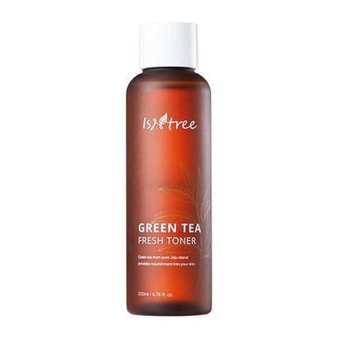 ProtoClinical k-beauty Isntree Green Tea Fresh Toner 200ml in a deep taupe bottle shown upright on a white background