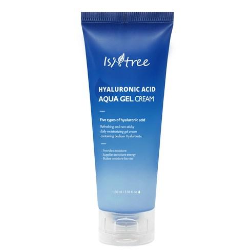 ProtoClinical k-beauty Isntree Hyaluronic Acid Aqua Gel Cream 100ml in a single upright blue-lavender package centered on a white background.