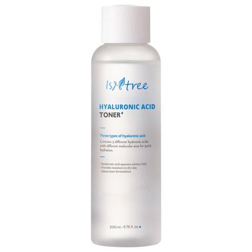 ProtoClinical k-beauty Isntree Hyaluronic Acid Toner 200ml in a pale blue bottle shown upright on a white background