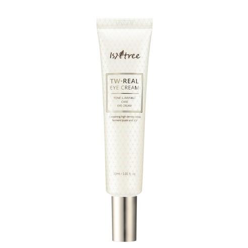 ProtoClinical k-beauty Isntree TW-Real Eye Cream 30ml single upright eye cream package centered on a white background