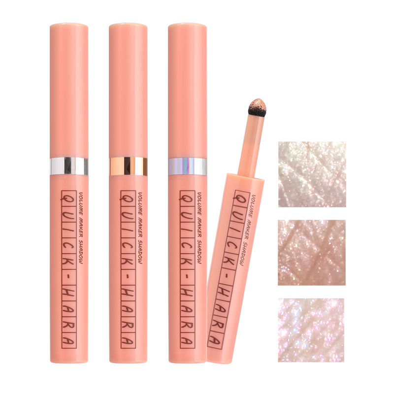 ProtoClinical k-beauty CORINGCO Quick-Hara Volume Maker Shadow 0.5g (3 Colors) two warm pink makeup packages standing side by side on a white background with pale aqua accents