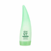 ProtoClinical k-beauty [HOLIKA HOLIKA] Aloe 97% Soothing Lotion Intensive Moisturizing 240ml single upright pale green lotion bottle centered on a white background with soft peach side shading