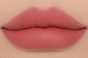ProtoClinical k-beauty 3CE Soft Matte Lipstick 3.5g (Warm VS Cool) (6 Colors) close-up of matte mauve-pink lips filling the frame on a skin-toned background