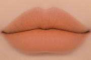 ProtoClinical k-beauty 3CE Soft Matte Lipstick 3.5g (Warm VS Cool) (6 Colors) close-up of matte light peach lips filling the frame on a skin-toned background