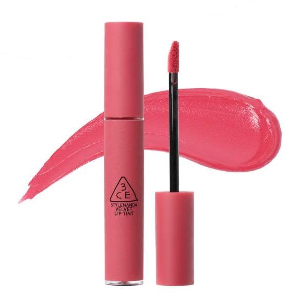 ProtoClinical k-beauty 3CE Velvet Lip Tint 4g #PINK BREAK single lip tint package shown upright on a clean white background