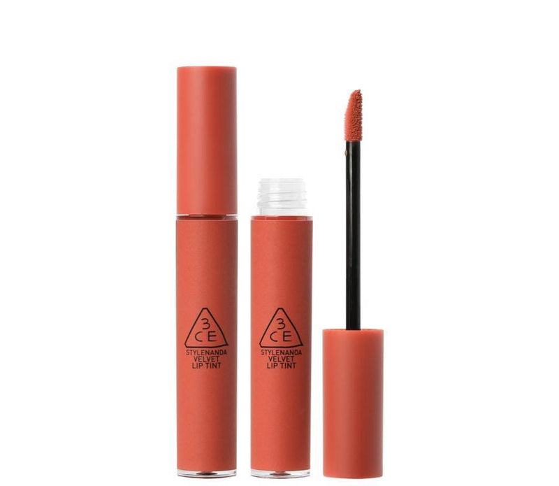 ProtoClinical k-beauty 3CE Velvet Lip Tint 4g #THINK AGAIN single lip tint tube on a clean white background