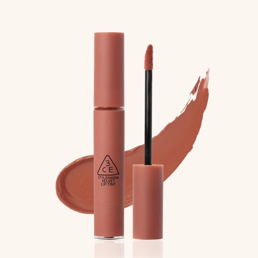 ProtoClinical k-beauty 3CE Velvet Lip Tint 4g #WALK N TALK single lip tint package shown upright on a clean white background