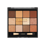 [A.Black] Glam Change Multi Palette 14.4g by ProtoClinical presented in a detailed palette layout featuring the open compact and shade colors for a k-beauty makeup routine.
