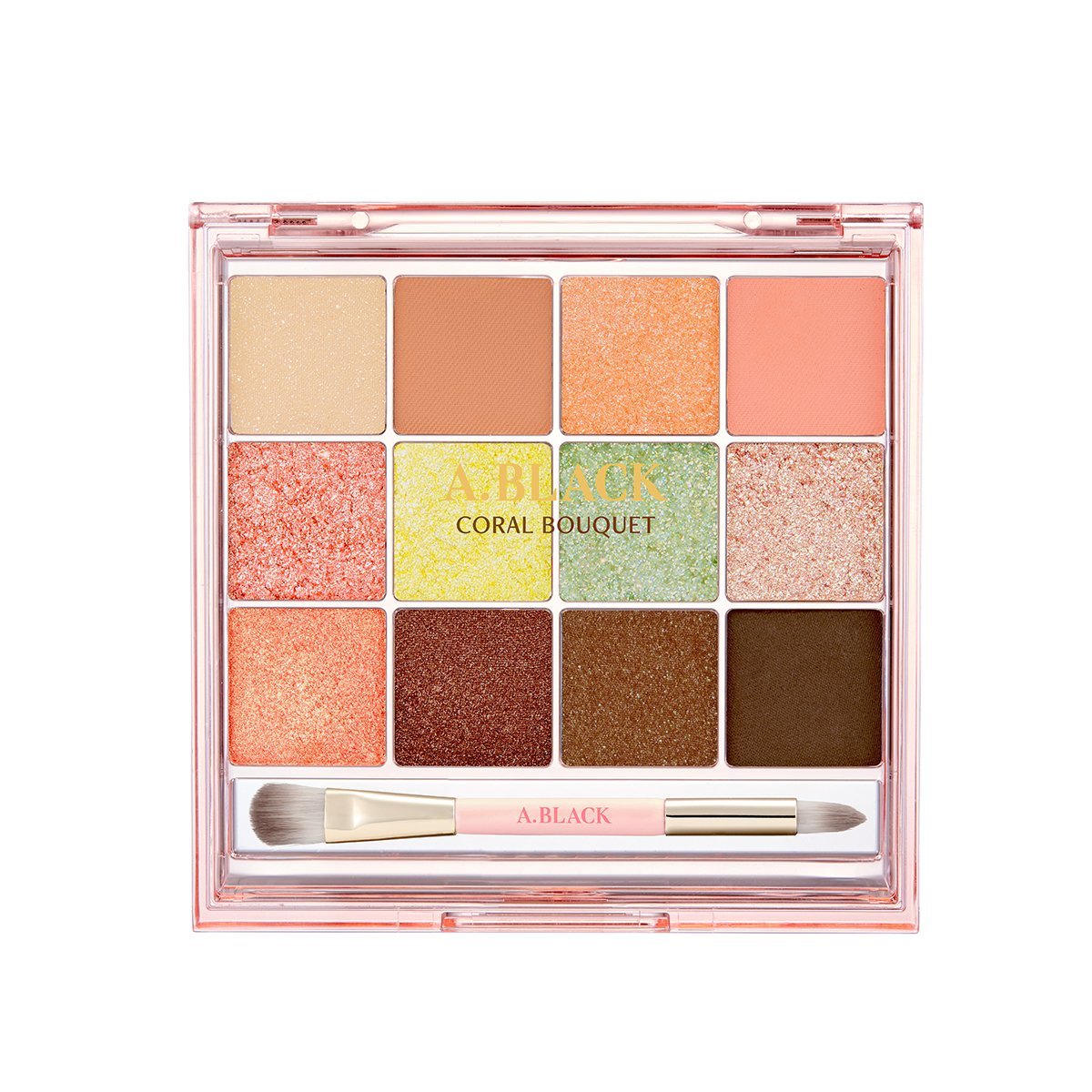 [A.Black] Glam Change Multi Palette 14.4g by ProtoClinical displayed in a product detail graphic highlighting the palette design and shade range for a k-beauty makeup routine.