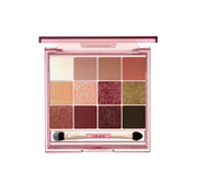 [A.Black] Glam Change Multi Palette 14.4g by ProtoClinical shown in a wide eyeshadow palette graphic featuring multiple shades and the compact for a k-beauty makeup routine.
