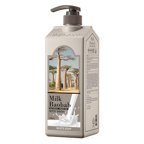 ProtoClinical k-beauty BIOKLASSE MILK BAOBAB Body Wash 1000ml #White Soap single front-facing body wash container with visible front label on a white background