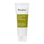 ProtoClinical k-beauty Bonajour Green Tea Foam Cleansing 150ml single upright cleansing package centered on a light background.