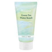 ProtoClinical k-beauty Bonajour Green Tea Water Bomb Cream 100ml white and green cream tube standing upright on a pale beige background