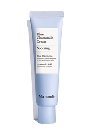 ProtoClinical k-beauty Mamonde Blue Chamomile Cream 60ml pale blue visual in a tall vertical layout on a light background.
