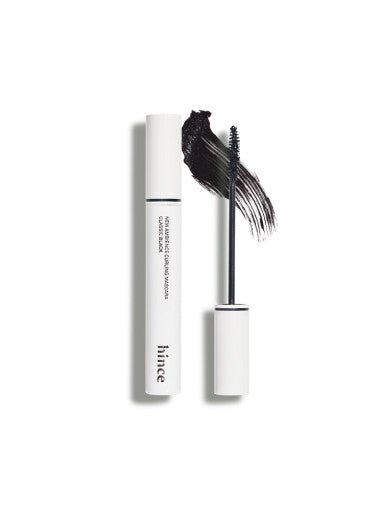 ProtoClinical k-beauty hince New Ambience Curling Mascara 8ml single upright dark mascara tube centered on a light background with soft beige side shading.