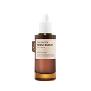 ProtoClinical k-beauty Isntree Green Tea Fresh Serum 50ml shown as a single slim bottle centered upright with pale blue side accents on a white background