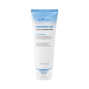 ProtoClinical k-beauty Isntree Hyaluronic Acid Low-pH Cleansing Foam 150ml single upright blue cleansing foam package on a light background with pale yellow side accents