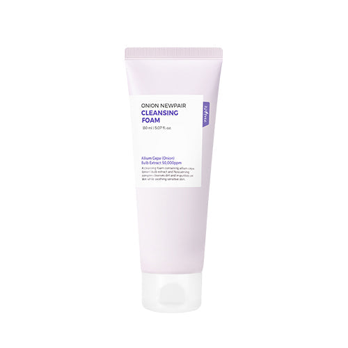 ProtoClinical k-beauty Isntree Onion Newpair Cleansing Foam 150ml single upright cleansing foam package shown in a studio product shot on a light background
