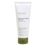 ProtoClinical k-beauty [MARY & MAY] Houttuynia Cordata + Tea Tree Cleansing Foam 150ml single upright pale green cleansing foam tube on a white background.