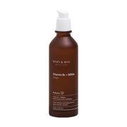 ProtoClinical k-beauty single upright taupe bottle silhouette on a white background with a darker brown center panel and pale blue corner shading
