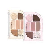 ProtoClinical k-beauty peripera Simplain Eye Palette 1.5gx1.17gx2.18g x 4 (2 Colors) shown in soft beige tones on a white background.