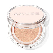 ProtoClinical k-beauty AMUSE Skin Tune Vegan Cover Cushion SPF45 PA ++ 15g (3 Colors) open round cushion compact with a pale peach lid and beige cushion sponge on a white background