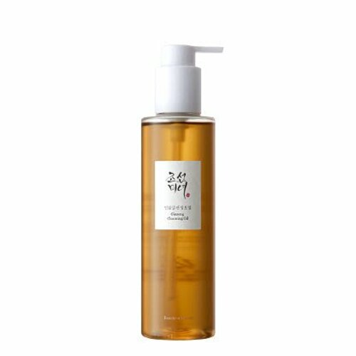 ProtoClinical k-beauty [Beauty of Joseon] Ginseng Cleansing Oil 210ml single upright amber cleansing oil bottle centered on a light background.