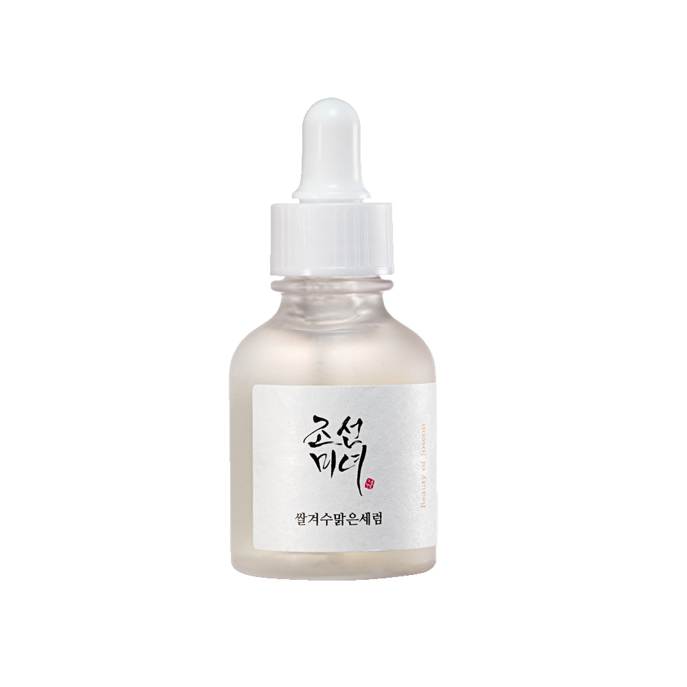 ProtoClinical k-beauty [Beauty of Joseon] Glow Deep Serum: Rice + Alpha-Arbutin 30ml single upright amber serum bottle centered on a white background with soft beige side shading