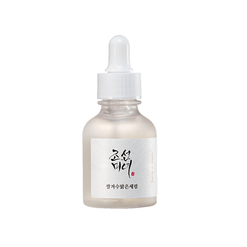 ProtoClinical k-beauty [Beauty of Joseon] Glow Deep Serum: Rice + Alpha-Arbutin 30ml single upright amber serum bottle centered on a white background with soft beige side shading