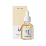 ProtoClinical k-beauty [Beauty of Joseon] Glow Serum: Propolis + Niacinamide 30ml single upright amber serum bottle centered on a white background with soft beige side shading