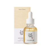 ProtoClinical k-beauty [Beauty of Joseon] Glow Serum: Propolis + Niacinamide 30ml single upright amber serum bottle centered on a white background with soft beige side shading