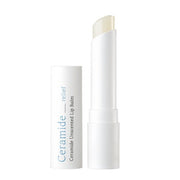ProtoClinical k-beauty ILLIYOON Ceramide Lip Balm Unscented 3.2g with the white cap beside an open balm stick, shown upright on a clean white background