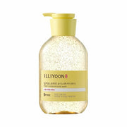 ProtoClinical k-beauty ILLIYOON Fresh Moisture Body Wash 500ml single upright warm beige body wash bottle centered on a pale blue background.