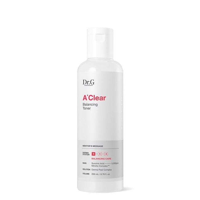 ProtoClinical k-beauty Dr.G A' Clear Balancing Toner 200ml single front-facing toner package on a light background