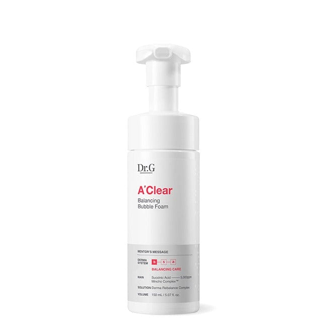ProtoClinical k-beauty Dr.G A' Clear Bubble Foam 150ml single upright pale green cleansing foam tube centered on a light background.