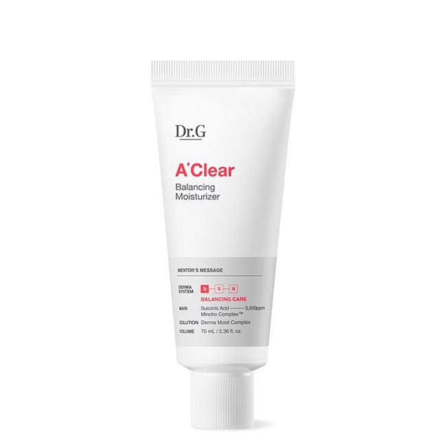 ProtoClinical k-beauty Dr.G A' Clear Moisturizer 70ml single moisturizer package in a front-facing packshot on a light background