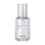 ProtoClinical k-beauty Re:NK INTENSE BRIGHTENING CLEAR SERUM 40ml beauty product silhouette with a soft gray center and warm pink side tones on a light background.