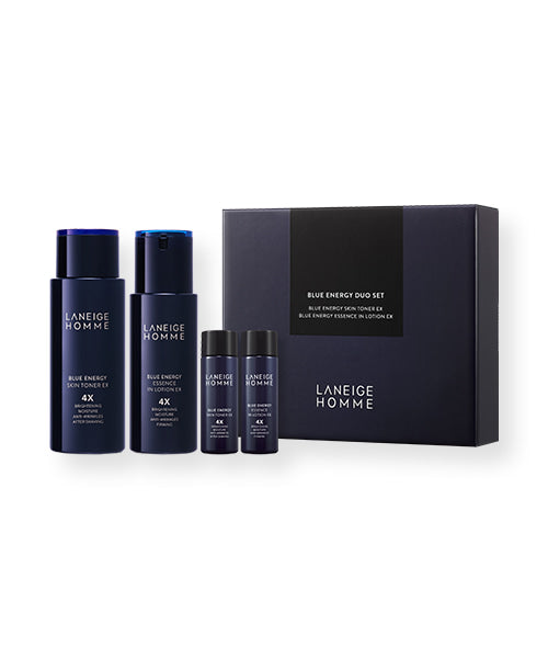 ProtoClinical k-beauty LANEIGE HOMME Blue Energy EX Duo Set product packaging on a light background.