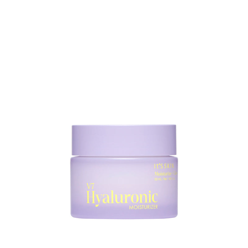 ProtoClinical k-beauty It'S SKIN V7 Hyaluronic Moisturizer 50ml in a single lavender jar with a white cap on a white background