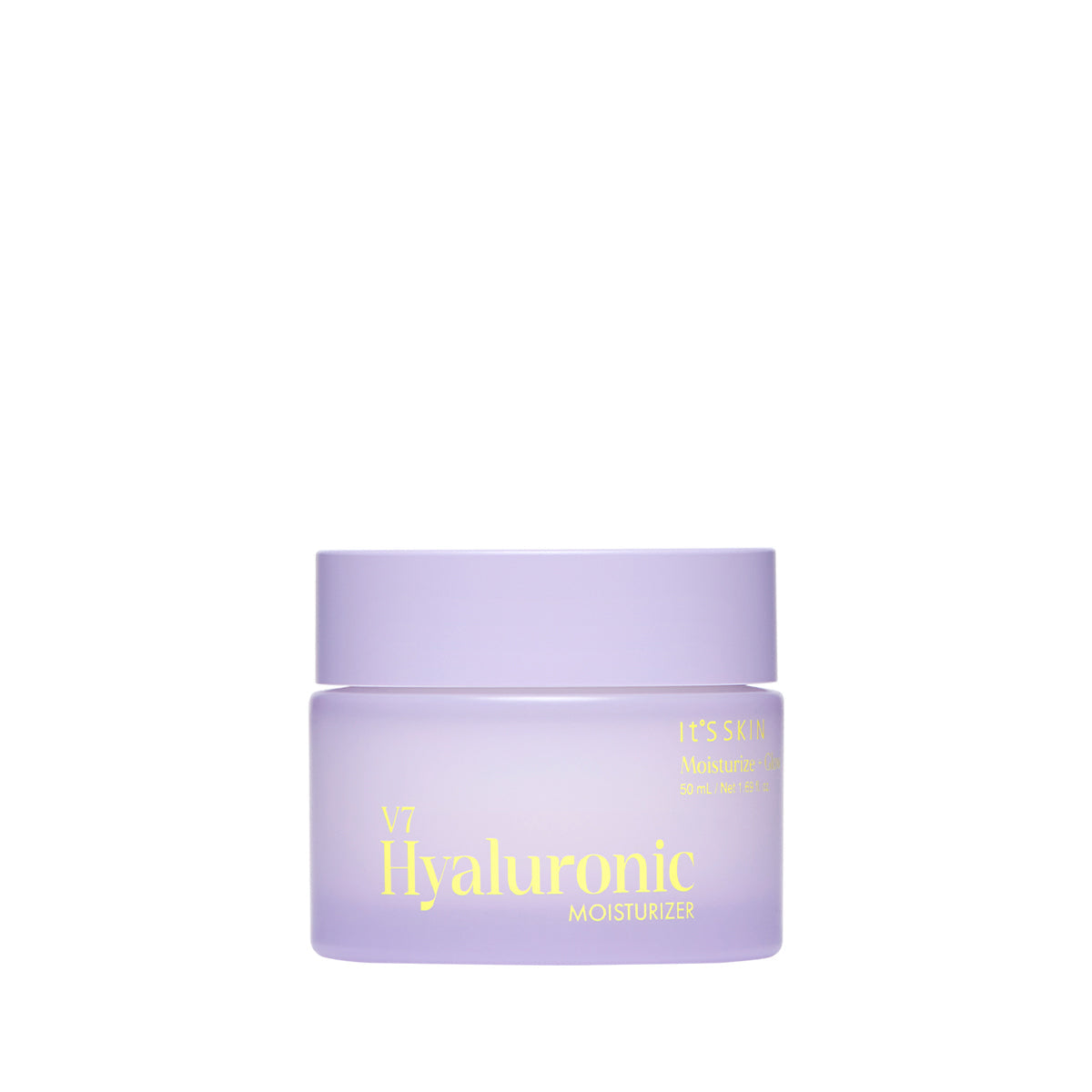 ProtoClinical k-beauty It'S SKIN V7 Hyaluronic Moisturizer 50ml in a single lavender jar with a white cap on a white background