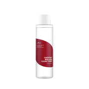 ProtoClinical k-beauty Isntree Chestnut BHA 0.9% Clear Toner 200ml shown as a single deep brown bottle-style pack centered upright with soft beige side accents on a white background