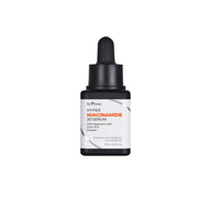 ProtoClinical k-beauty Isntree Hyper Niacinamide 20 Serum 20ml shown as a single slim pale bottle centered upright with soft side accents on a white background