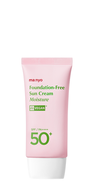 ProtoClinical k-beauty [MANYO FACTORY] ma:nyo Foundation-Free Sun Cream Moisture 50ml SPF50+ PA++++ shown as a single sunscreen package in a close product detail view