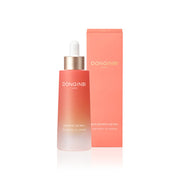 ProtoClinical k-beauty coral pink cosmetic bottle with pale blue side accents on a light background.
