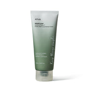 ProtoClinical k-beauty Anua HEARTLEAF QUERCETINOL PORE DEEP CLEANSING FOAM 150ml single upright green cleansing foam package centered on a light background with soft peach side accents.