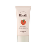 ProtoClinical k-beauty SKINFOOD Tomato Tone Up Sun Cream 50ml single front-facing sun cream tube on a white background.