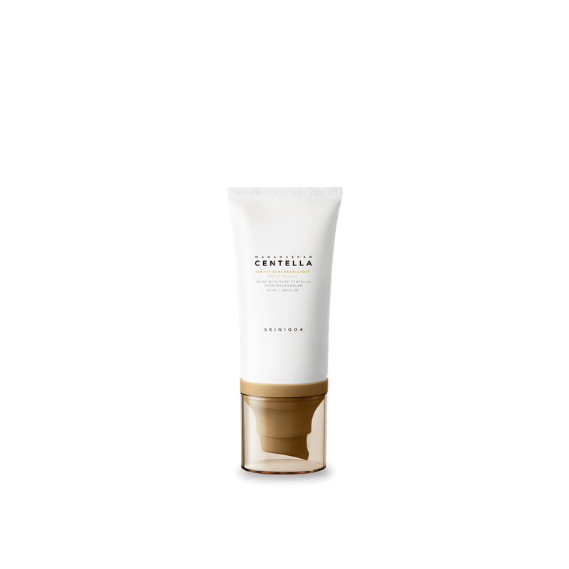 ProtoClinical k-beauty SKIN1004 CENTELLA AIR-FIT SUNCREAM LIGHT SPF30 PA++++ 50ml single suncream product cutout in a square image with a transparent background