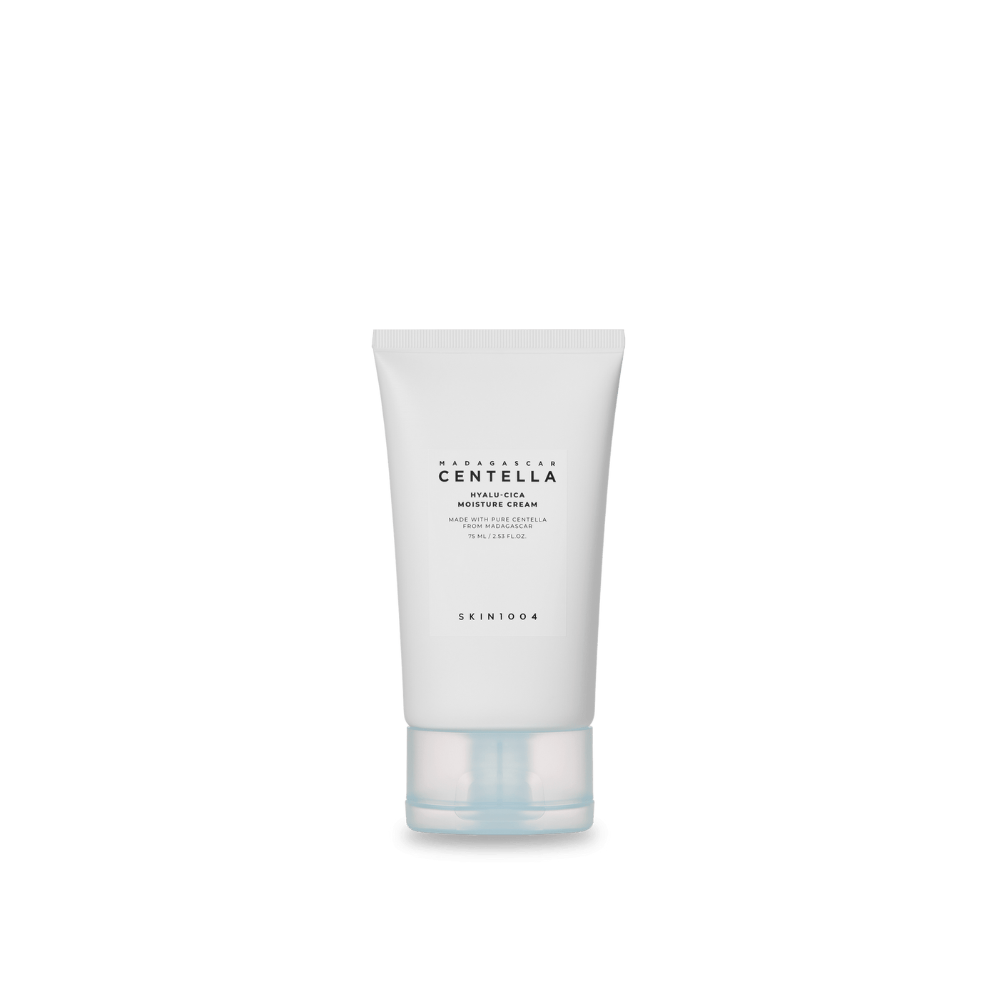 ProtoClinical k-beauty SKIN1004 HYALU-CICA MOISTURE CREAM 75ml in a single centered product packshot with pale blue and gray tones on a light background